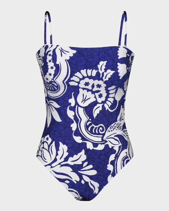 Flower Bandeau One-Piece Swimsuit